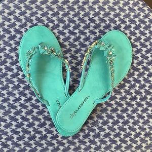 Aqua City Classified Leather Flip Flops